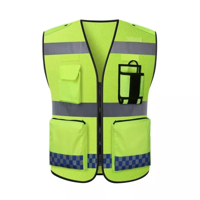 Safety Vests Mesh Reflective with Two Way Radio Tool Pockets High Visibility M L