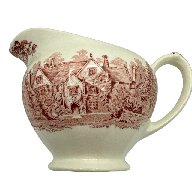 VINTAGE J&G MEAKIN Romantic England Pink Sandford Orcas Creamer, 2 7/8