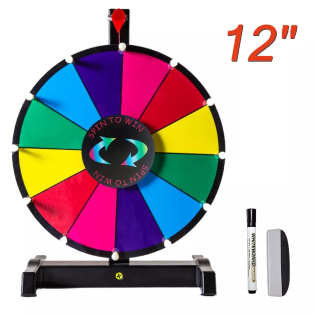 12" Prize Wheel Multi Color Tabletop Spinning Dry Erase Fortune Carnival Game