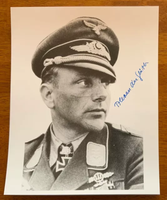 WWII German Stuka Ace Pilot Alexander Glaser Knights Cross Signed Photo