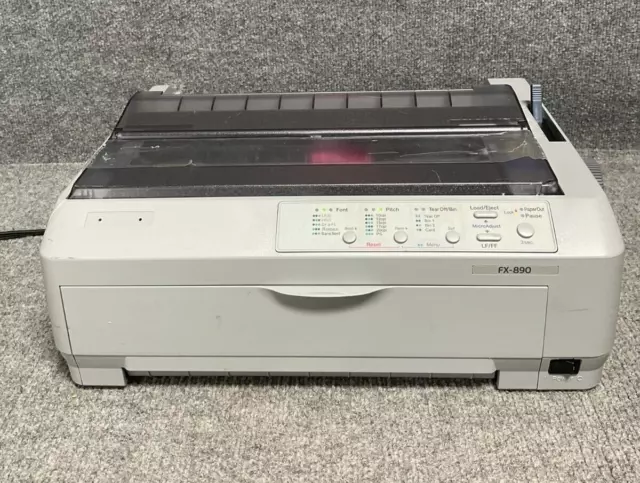 Impresora de impacto Epson FX-890 P361A, microajuste, 120V 50-60Hz 1.1A en color gris