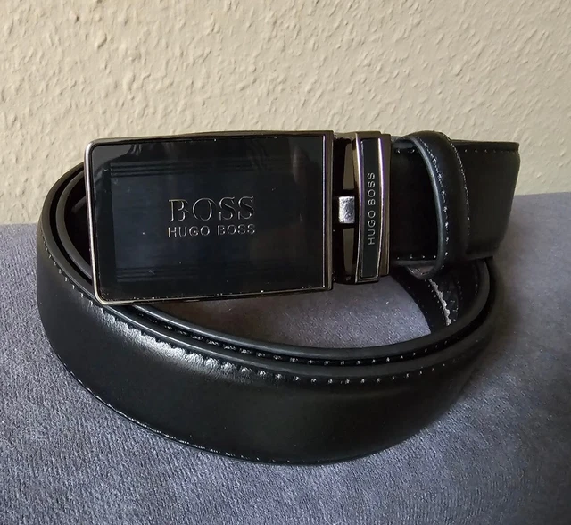 2 Herren Gürtel Ohne Schnalle - Automatik Gürtel Leder 120cm Schwarz