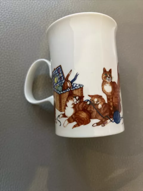 Dunoon Alley Cats  Small Fine Bone China Mug Cherry Denman England H 10cm