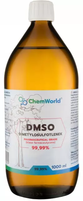 DMSO 99.99% Pure | Pharmaceutical Grade | Dimethyl Sulfoxide | 1000ml, FREE P&P