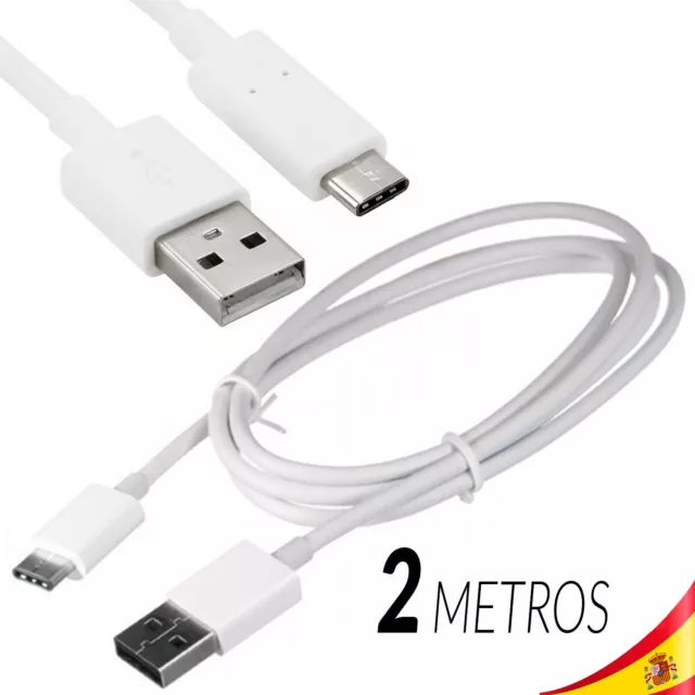 CABLE TIPO C USB Blanco para smartphones carga datos telefonos movil 3.0A Fast