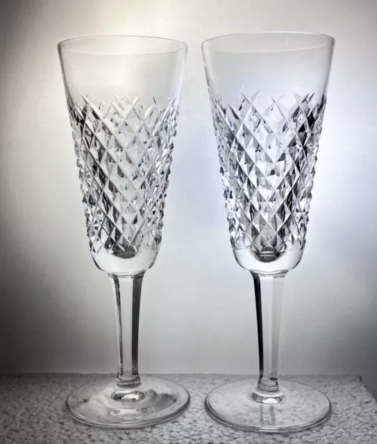 (2) Waterford Crystal ALANA Champagne Flutes MADE IN IRELAND☘ Retail $79.95 each