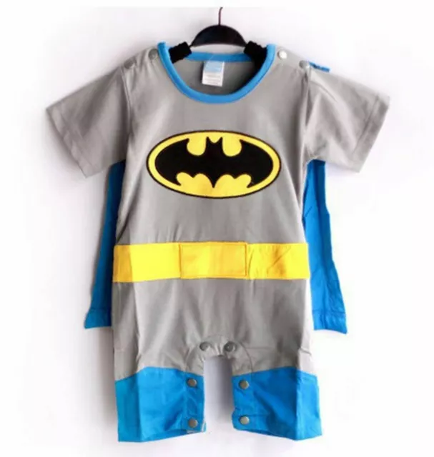 Children Baby Kid Boy Superman batman Hero Halloween Party costume romper prop