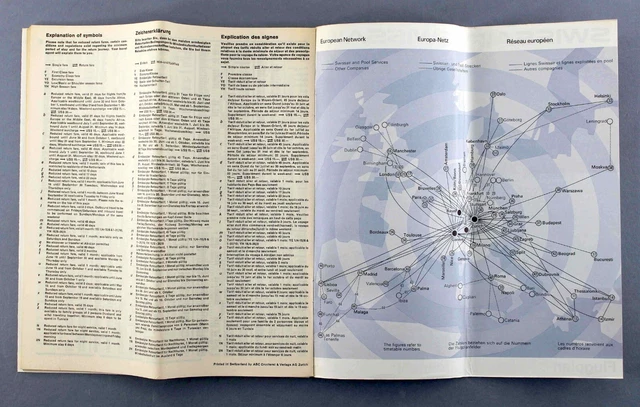 Swissair Airline Timetable Worldwide Summer 1973 Second Issue Flugplan 4