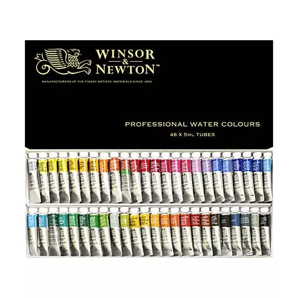 Windsor & Newton Artists' Water Colours 48 Color Set 5ml Tubes NEW JP