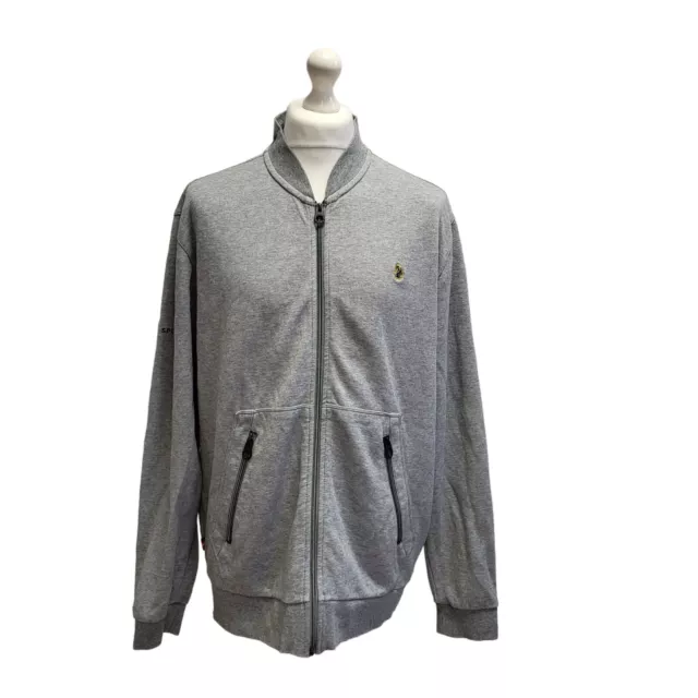 Traje deportivo Luke Sport gris cremallera completa chaqueta/top para hombre talla XL BB701