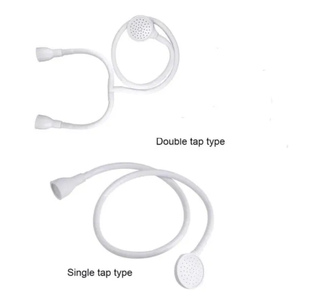 Double, Single Tap Shower Spray Hose Bath Pipe Tub Sink Attachment Head Washing