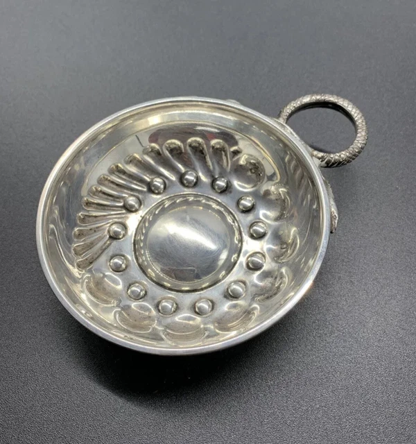 Ancien Tastevin Argent Massif Poincon Minerve Vin Objet Vitrine