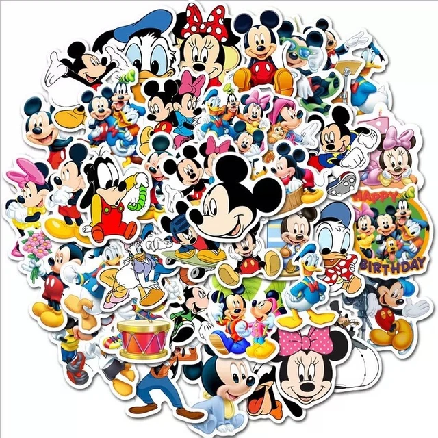 50PCS DISNEY MICKEY Minnie Mouse Stickers Car Skateboard Luggage