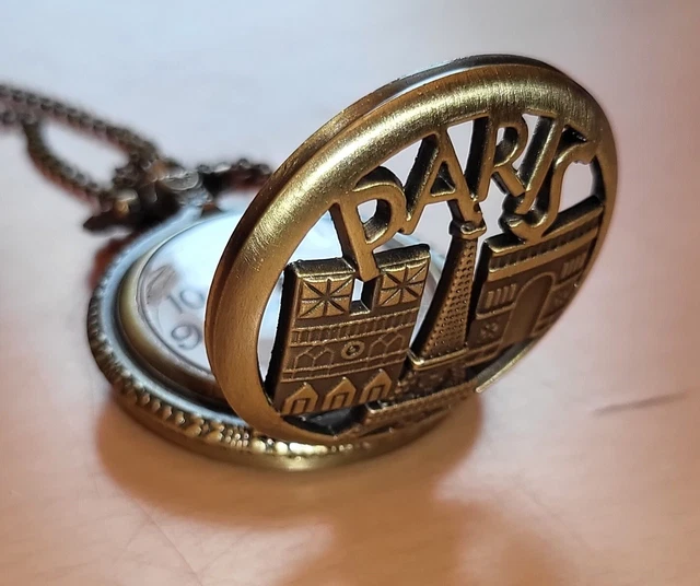 PARIS POCKET WATCH French Eiffel Tower Chain Old Olympics 2024