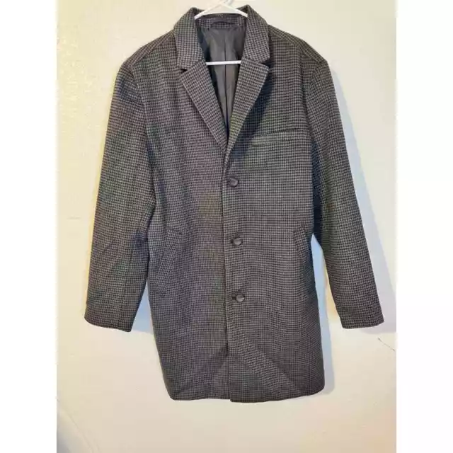 Old Navy Men's Trench Coat Size Large Single Breasted Plaid