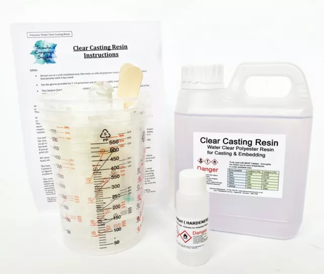 Clear Resin Water Clear Casting Cast Resin Clear Kit - 1kg , 500g, 2kg or 5kg