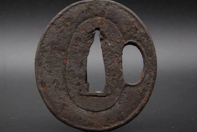 Tsuba Iron Ground Tracery Inlay Sword Fittings Japanese Armor Edo Samurai Antiqu