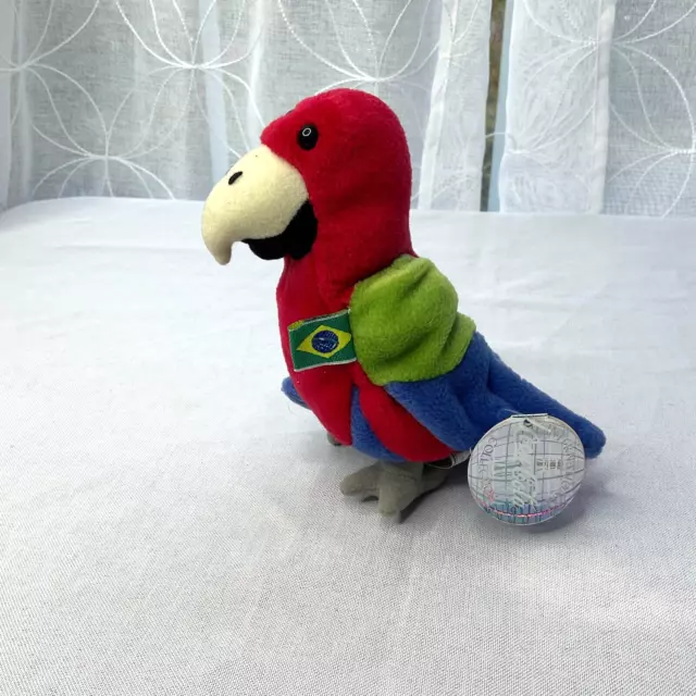 Vintage Coca-Cola International Barrot The Parrot Brazil  1998 Bean Bag Plush