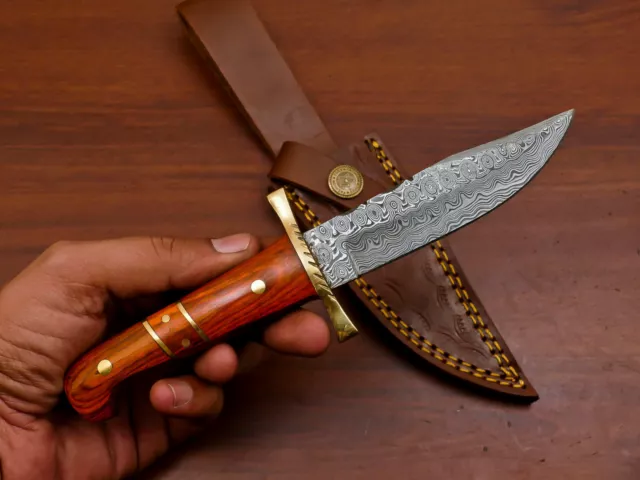 Rody Stan CUSTOM HAND FORGED DAMASCUS BLADE SKINNING HUNTING KNIFE/PAKKA WOOD