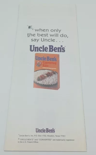 VINTAGE 1980'S UNCLE Ben's Cool Make Ahead Rice Salads Variety Recipe