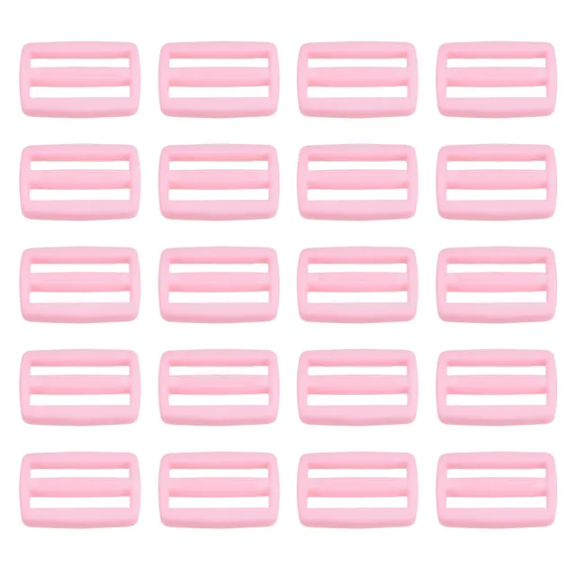 Paquete de 1" 100 hebillas deslizantes Tri-Glide correa cierre de correa rosa