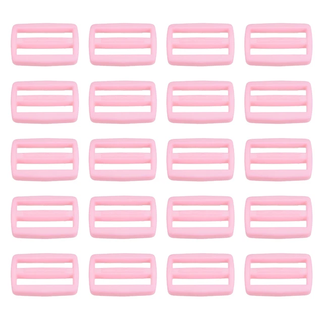 Paquete de 1" 100 hebillas deslizantes Tri-Glide correa cierre de correa rosa