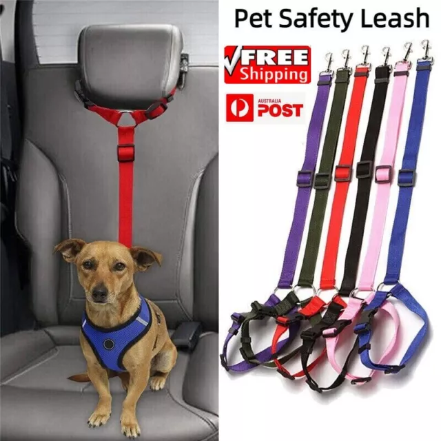 Nylon Travel Leash Adjustable Pet Dog Safety Seat Belt Harness Lead Vehicle Clip