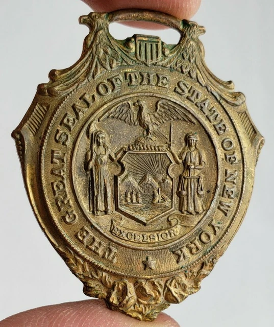 ANTIQUE GREAT SEAL of United States 14k Gold Plate Watch Fob Eagle