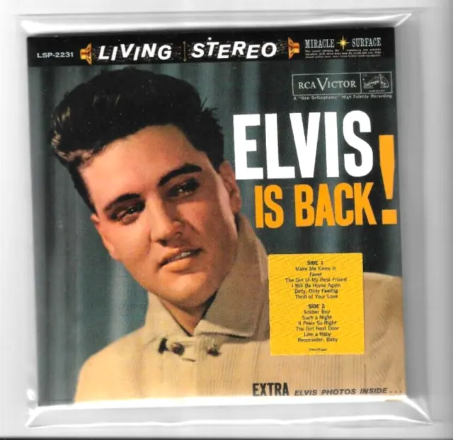 ELVIS PRESLEY : ELVIS IS BACK! ★ New Replica 1960 RCA LP LSP-2231, on CD ★