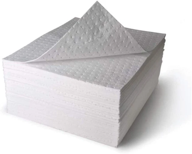 ® LT111A Oil Spill Absorbent Mats for Garage, Oil Only White Absorbent Pad 20" L