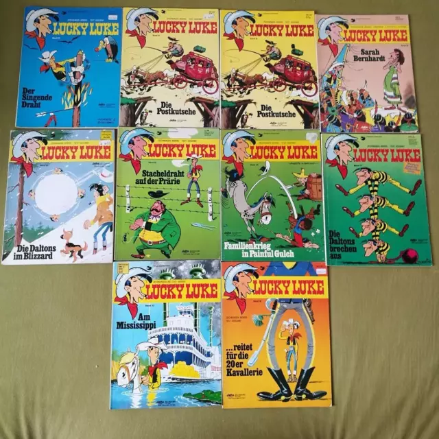 Lucky Luke Comic Sammlung/Konvolut/Paket DM ZEIT 10 Stück 70er/80er Jahre TOP