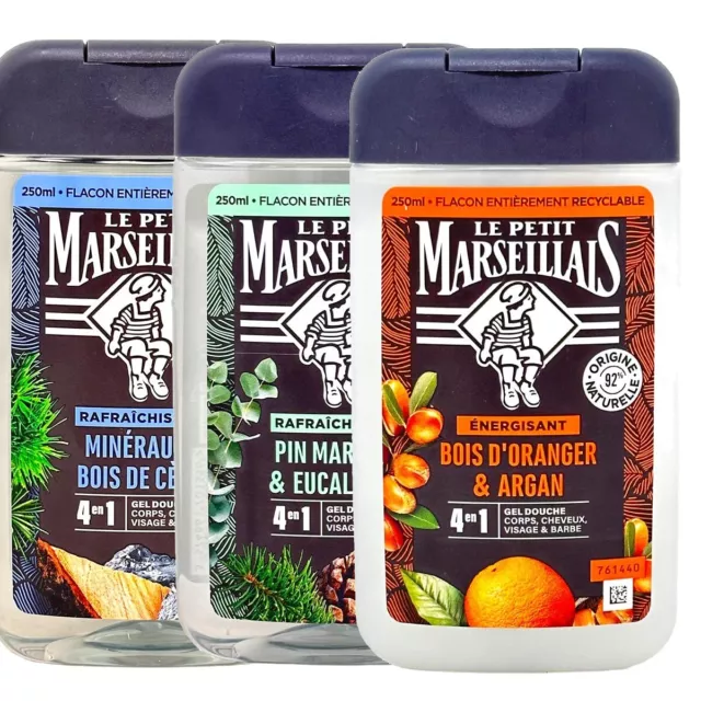 Le Petit Marseillais Duschgel 3er Set "Herb" - Seekiefer Eukalyptus, Orangenholz