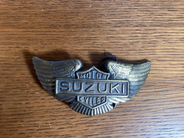 Vintage Suzuki Motor Cycles Wings Belt Buckle