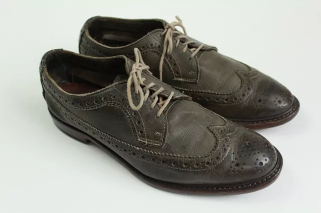 Allen Edmonds Green Boardwalk Wingtip Lace Up Dress Shoes Sz 9 D USA Made