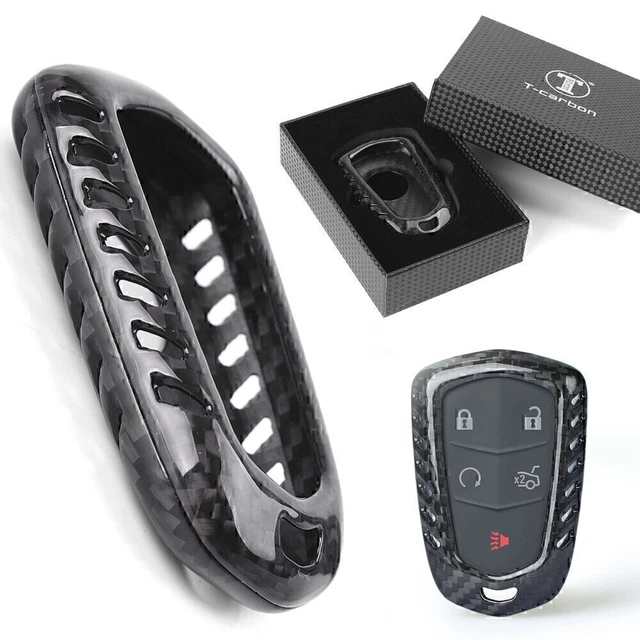 Car Key Case Remote Fob Shell For CADILLAC CTS ATS Carbon Fiber Key Holder New