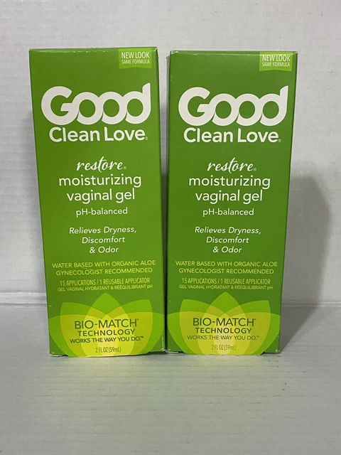 2 Gel Vaginal Hidratante Restaurar Amor Bueno Limpio pH Equilibrado 2 fl oz ea Nuevo