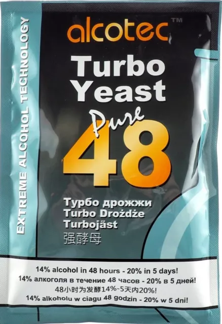 Alcotec 48 Hour TURBO YEAST High Alcohol Spirit Vodka Cider Making 100 PACKS