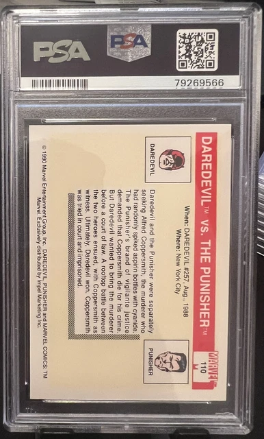 1990 Marvel Universe #110 Daredevil vs Punisher PSA 10 GEM MINT 💎🔥 2