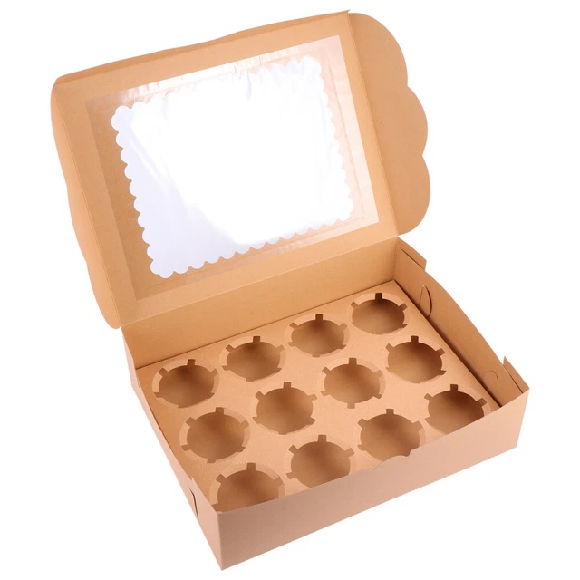 12 pz involucri cupcake lamiera torta con coperchio supporto cupcake monouso imballaggio