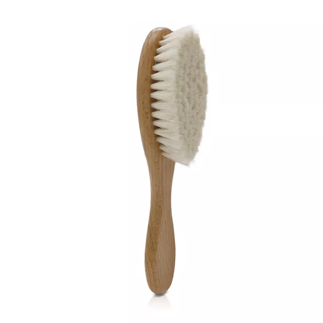 Newborn Wooden Baby Brush Hairbrush Scalp Massage Comb Soft Wool Scrub Tool Y3U4