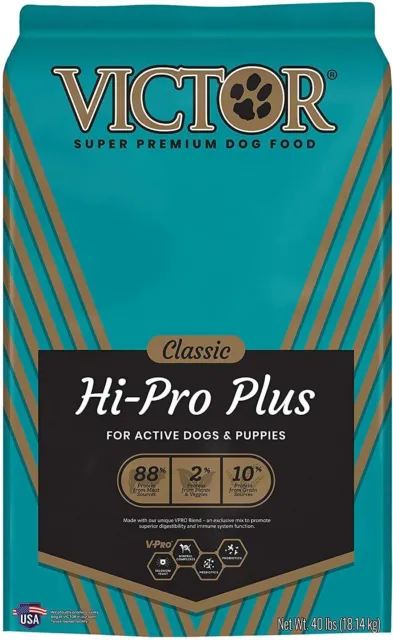 Victor 2374 Classic Hi-Pro Plus High-Protein Beef Recipe Dry Dog Food - 40lb Bag