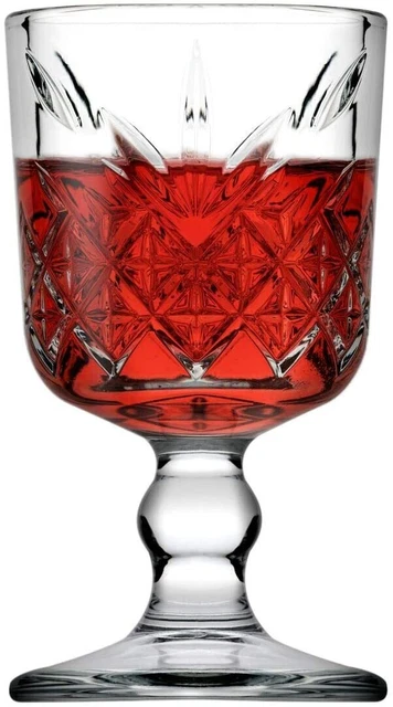 Pasabahce - Lot De 6 Verres à Vin En Verre Ondulé, Rouge, 37cl - Lave-vaisselle - Moderne - 11