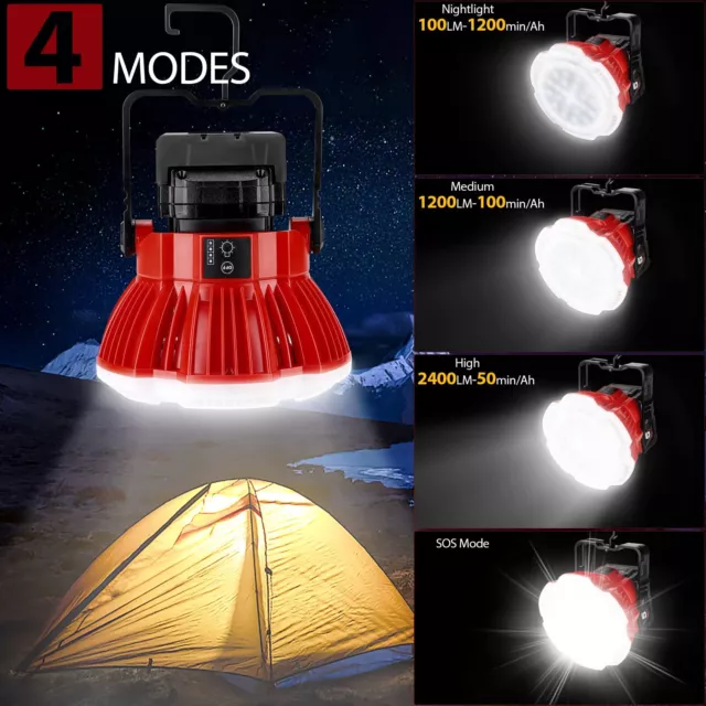 24W 2400LM Cordless Camping Lantern LED Work Light for Milwaukee M18 18V Battery