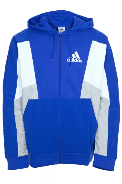 Adidas Felpa per Allenamento Giacca con Cappuccio Felpa Regular Fit Uomo Blu