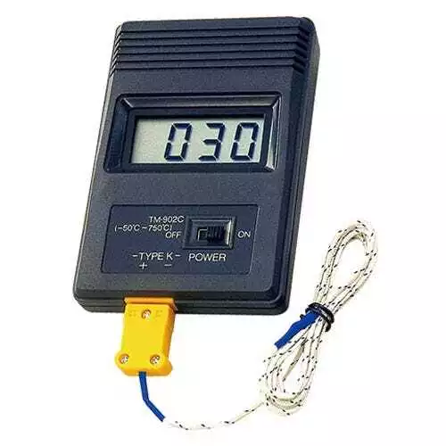 Termómetro por contacto / Medidor sonda de temperatura Tipo K +750ºC (TM-902C)