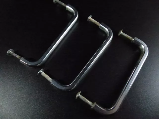 3 Chrome Plated Cabinet Door Handle Drawer Pulls 1980's?