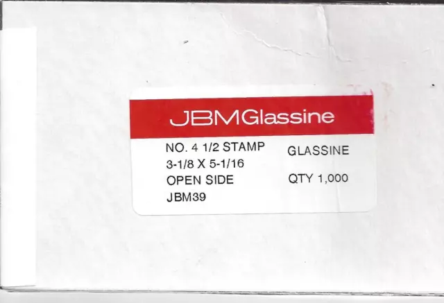 JBM #4-1/2 Glassine Envelopes 3-1/8 x 5-1/16 FREE U.S. SHIPPING Box of 1000