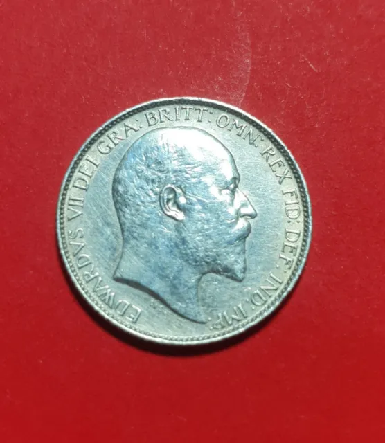 1907 Great Britain Sixpence 6d, Edward VII, Sterling Silver Coin, EF - KM799