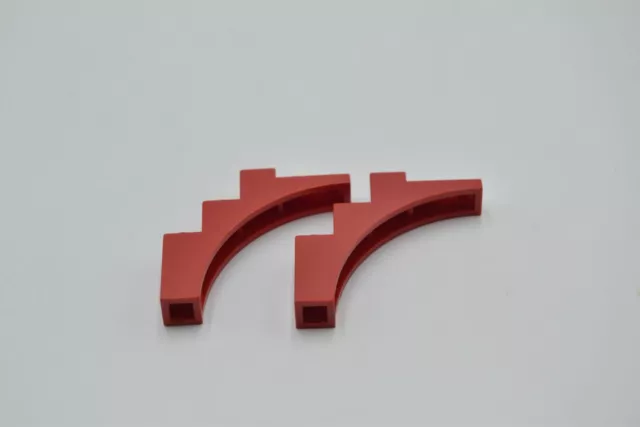 LEGO 2 x ponte pietra ad arco rosso mattoncini rossi arco 1x5x4 arco continuo 2339 2