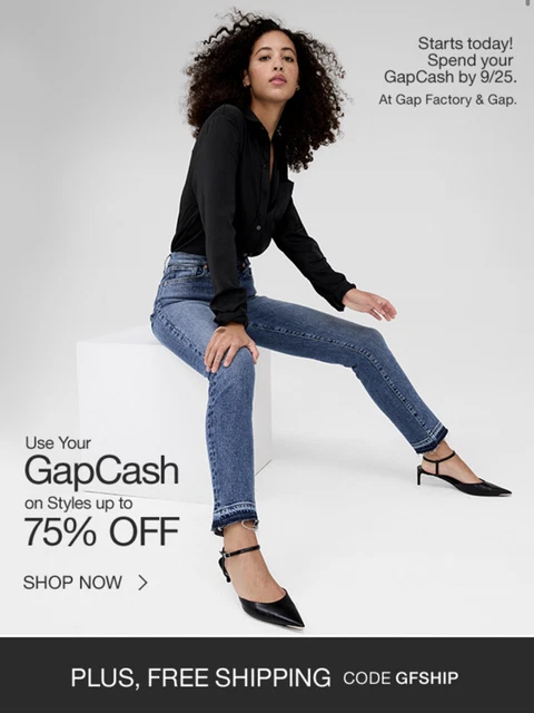 $80 Gap Cash Valid 09/20/2023 To 09/25/2023